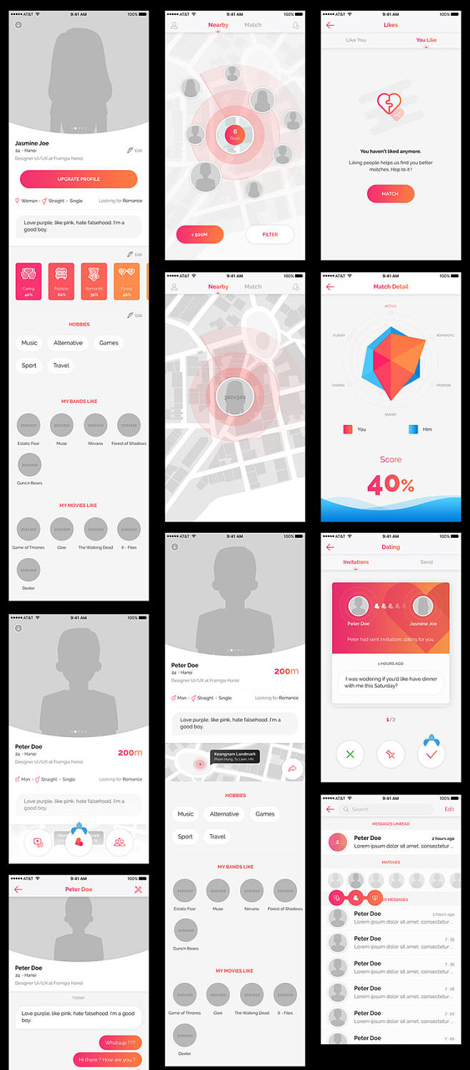 相親交友APP界面設計 打造高效紅娘移動軟件的PSD素材模板指南